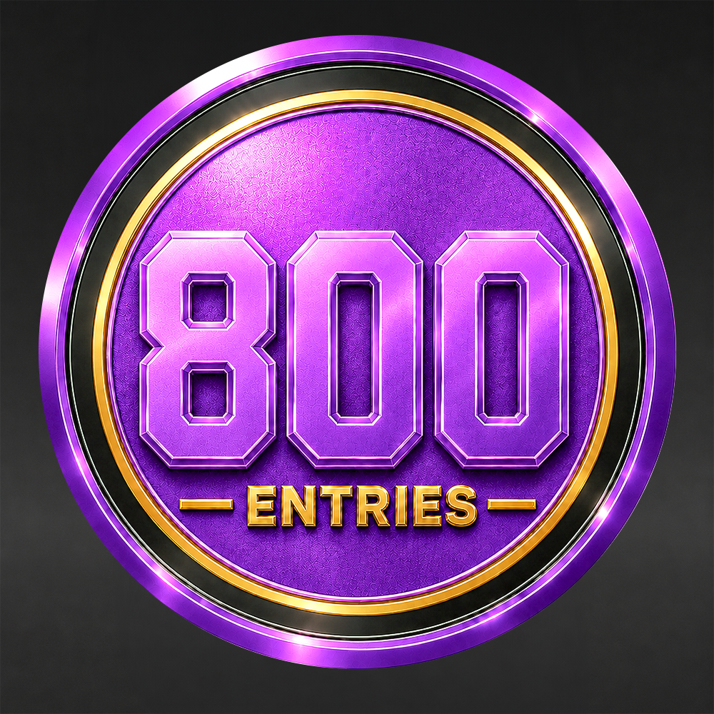800 Entries + 3 Random Booster Packs